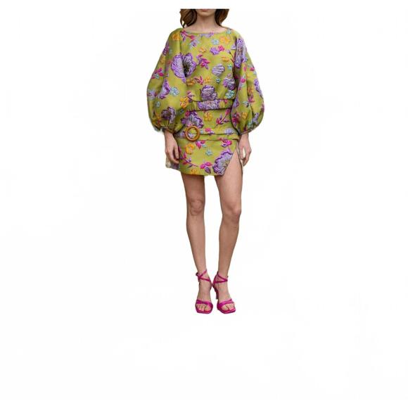 NEW ARIANNE ELMY retro mod mini skirt in green - Picture 1 of 3